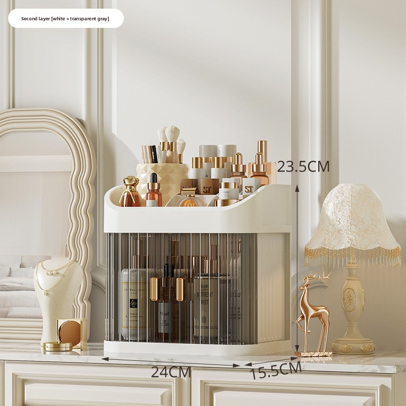 Cosmetic box with two layers and single door [ivory white]