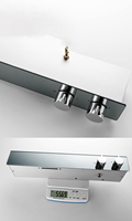 Ensemble de douche mural thermostatique moderne en acier inoxydable brossé à double poignée avec robinets de bain et de douche à noyau en céramique