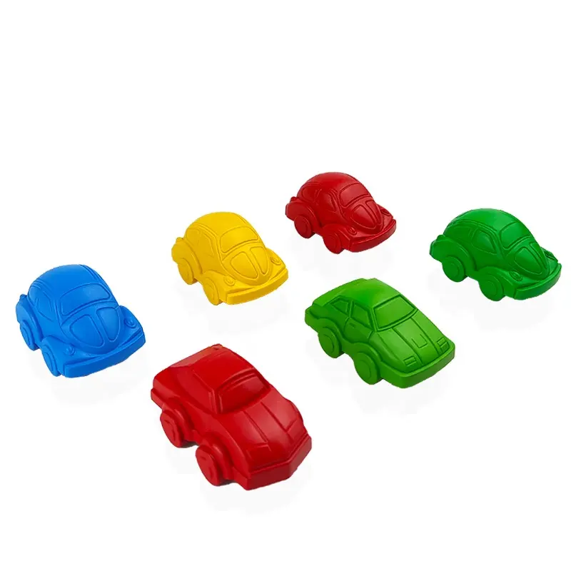 Top selling factory supplier wax 6 color 3D car crayon cute shape crayon for kids drawing in bulk