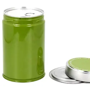 金属包装容器食品グレード美しい小さな環境にやさしい気密空抹茶白丸茶缶ボックス