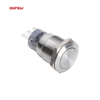 Yimonpow — interrupteur à bouton-poussoir en métal plaqué or, bouton-poussoir de 19mm de haute qualité, CE, RoHS, argent