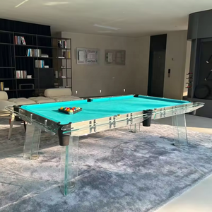 Tables <span class=keywords><strong>de</strong></span> billard et <span class=keywords><strong>de</strong></span> snooker en <span class=keywords><strong>verre</strong></span>, style populaire 2026, pour jeux d'intérieur, avec dalles en bois massif, transformables en table à manger, avec queues et jeu <span class=keywords><strong>de</strong></span> billes - Product Image 2