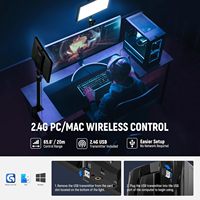 NEEWER GL25B - Panel de Luz LED de 12.9 Pulgadas para Transmisión en Vivo, Silencioso, para Juegos, con Soporte de Escritorio y Transmisor USB