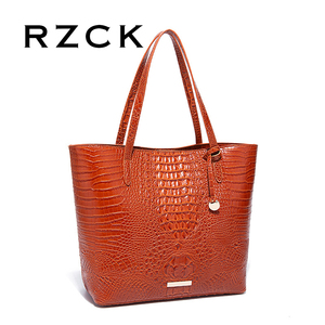 Sac <span class=keywords><strong>à</strong></span> main rétro RZCK en alligator, grand sac fourre-tout pour femmes, sac <span class=keywords><strong>à</strong></span> bandoulière é<span class=keywords><strong>l</strong></span>égant, design unique pour femmes, motif en relief de crocodile - Product Image 4