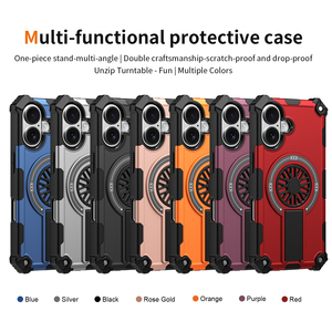 Giá rẻ vui vẻ con quay hồi chuyển chống sốc từ TPU PC trường hợp túi khí cho Iphone 14 15 16e 17 không khí Pro Max Bumper trường hợp điện thoại bìa với chân đế - Product Image 2