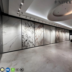 Dalles murales en porcelaine frittée grand format 1600x3200 à prix abordable, aspect marbre calcaire, dalles souples artificielles pour sols domestiques - Product Image 3