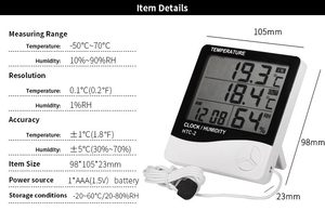 ミニデジタルLCD温度計湿度計湿度温度計サーモハイグロメーター室内用HTC-2 - Product Image 4