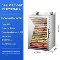 Multifunctionele huisdiertraktaties voedseldroger commerciële fruit- en groentedroger mechanische 18-laags droger