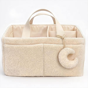 Tas Tote Organizer popok poliester dengan liontin bulan & meja berubah portabel Teddy | Tahan air hadiah mandi bayi - Product Image 1