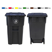 Poubelle à pédale en plastique 50L 120l HDPE 240l Poubelle en plastique pour hôtel
