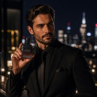 Parfum EDP de luxe pour homme 100 ml, étiquette privée, logo personnalisé noir clouté, parfum oriental boisé intense, longue tenue, OEM ODM