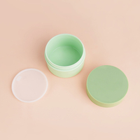 Pot cosmétique en PP vert de 120 ml, bicolore, vide, à large ouverture, avec couvercle à vis et revêtement intérieur, pour masque facial et gommage corporel