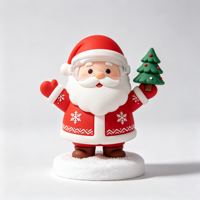 Figuras Coleccionables de Vinilo PVC Personalizadas al por Mayor, Caja Sorpresa con Santa Claus, Muñeco de Nieve y Reno Navideños