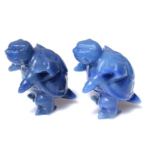 รูปแกะสลักสัตว์ประหลาดการ์ตูนจากคริสตัลอะเวนทูรีนสีน้ำเงินธรรมชาติแกะสลักด้วยมือ บลาสทอยซ์ - Product Image 3
