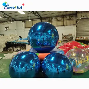 装飾的な光沢のある大きなインフレータブルメタルボール広告メタリックバルーンミラーボール