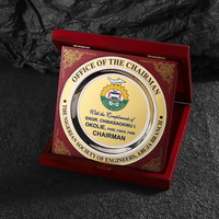 Trophée commémoratif plaqué or, médaille, plaques en bois pliables en métal pour cadeaux d'affaires