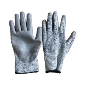 Guantes DE TRABAJO DE SEGURIDAD RECUBIERTOS DE <span class=keywords><strong>PU</strong></span> resistentes a cortes grises personalizables - Product Image 2