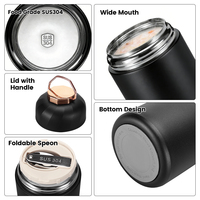 Thermos alimentaire de qualité supérieure de 600 ml avec un design classique, couvercles pour le bureau, l'école, les voyages, pot à nourriture chaude pour une utilisation portable