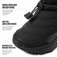 Bottes de neige courtes à la cheville pour femmes et hommes, résistantes à l'eau, doublure en peluche 600g, cordon de serrage rapide, poignets côtelés en tricot