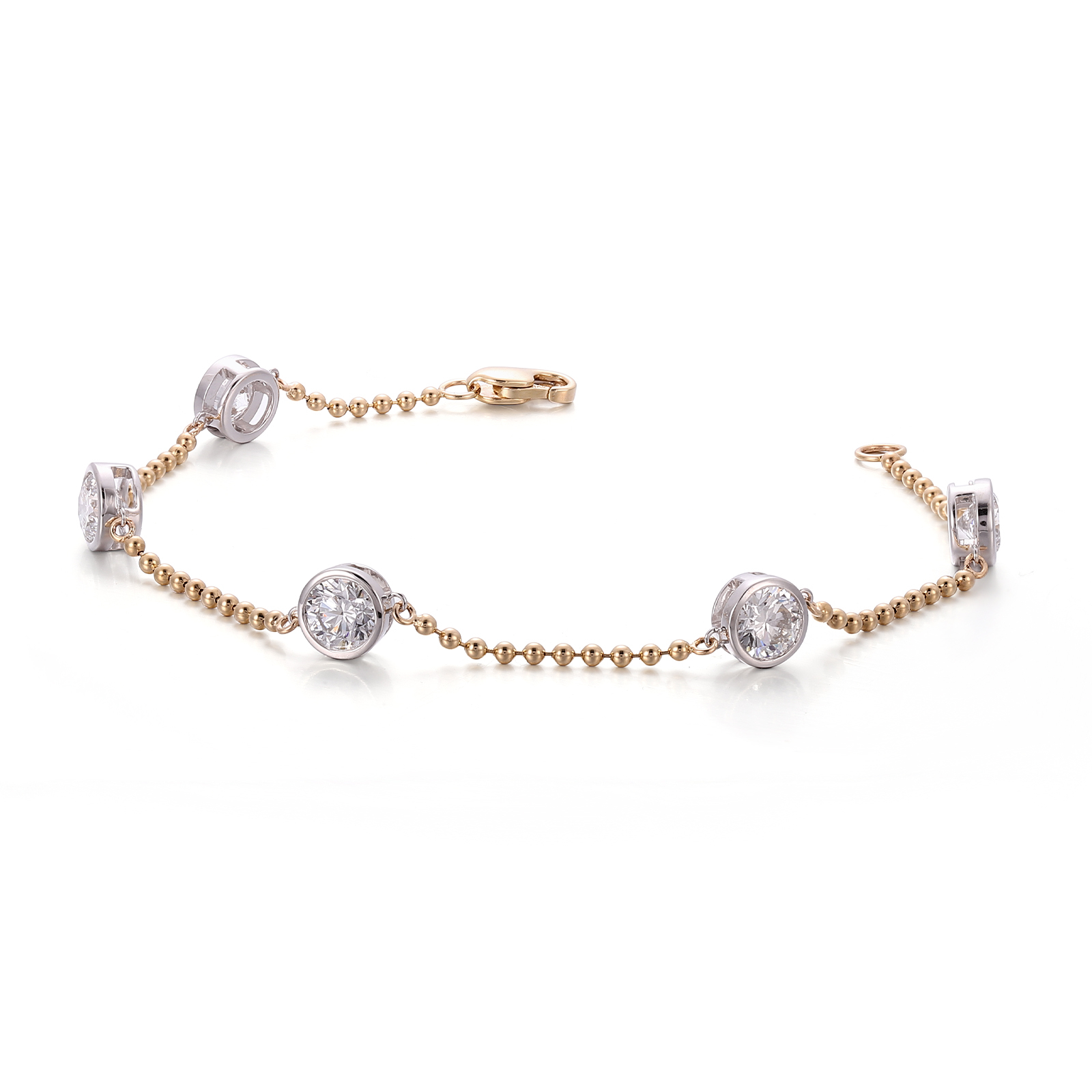 Real 10 gold DEF lab diamond bracelet