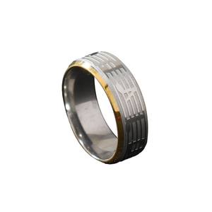 DAIHE Stainless Steel 10mm+8mm Width Flat Band Comfortable Inside Personalized Embossed Ttaly Music Score Melody <strong>CTR</strong> <strong>Ring</strong> - Product Image 6