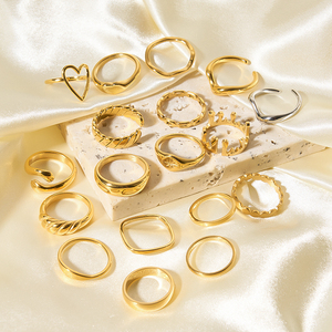 Anillos Minimalistas para Mujer, Anillo de Compromiso, Joyería Antideslustre, Clásico y Moderno, en Bolsa OPP, Acero Inoxidable 316L, Circonita Cúbica, Dorado - Product Image 3