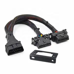 OBDII 16Pin Male to 2 Female Diagnostic Cable OBD2 Connector Wire Harness For Hyundai Mitsubishi Suzuki