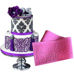 Stuoia professionale del merletto dello zucchero del modello di fiore in rilievo 3d del forno nuova muffa del fondente strumenti di decorazione della torta della muffa del silicone del fondente - Product Image 3