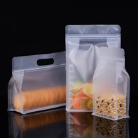 Sacs d'emballage personnalisés givrés transparents à fermeture éclair avec poignée et fond plat pour poudres, aliments et noix – Sachets à fermeture éclair personnalisés à fond plat