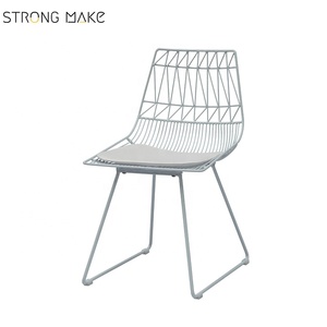 Moderno, estilo nórdico, Sillas sala de café de ocio <span class=keywords><strong>silla</strong></span> cojín blanco de alambre de Metal <span class=keywords><strong>silla</strong></span> - Product Image 1