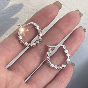 Pendientes de Aro Geométricos de Plata de Ley 925 Yinruitai para Mujer, Uso Diario, Modelo ES754 - Product Image 1