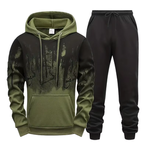 Set <span class=keywords><strong>Felpa</strong></span> con Cappuccio e Pantaloni da Uomo con Stampa Digitale 3D Leone e <span class=keywords><strong>Tigre</strong></span>, Abbigliamento Casual Sportivo per Primavera e Autunno - Product Image 1