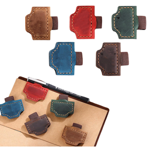 Marque-page magnétique en cuir PU véritable avec bande élastique, clip <span class=keywords><strong>de</strong></span> page magnétique, cadeau - Product Image 3