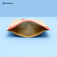 Bolsa de Papel Kraft con Logotipo Personalizado al por Mayor, Bolsa de Embalaje Marrón con Cierre Hermético para Alimentos, Aperitivos y Té