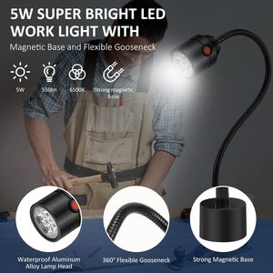 Lampe de travail magnétique: lampe de machine à <span class=keywords><strong>LED</strong></span> avec col de cygne flexible et base magnétique, lampe d'atelier pour tour, établi - Product Image 2