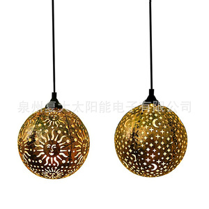Solar Garden Light <b>Led</b> Hanging Ball With <b>Star</b> Moon Pattern Water Resistant Rechargeable For Outdoor Decor - Product Image 5