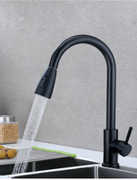 Robinet de cuisine moderne avec douchette extractible en acier inoxydable pour usage domestique