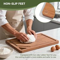 Bamboe snijplank set 3-delig met houder, opvouwbaar design, milieuvriendelijk, diepe sapgroeven