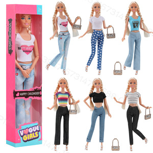 2024 New 6 Minutes 30 cm Fashion Baba Black African Doll Black Skin Dark Sexy Beautiful Doll Suspender Dress Accessories Opp Bag