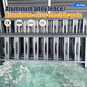 Portails coulissants électriques en alliage d'aluminium, portails courbes angulaires pour villa, cour, <span class=keywords><strong>garage</strong></span>, utilisation en extérieur, jardin - Product Image 1