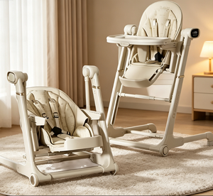 <span class=keywords><strong>Chaise</strong></span> haute pour bébé à usage domestique pour les tout-petits de moins de 2 ans, hauteur réglable, dossier inclinable, siège de repas confortable et rembourré - Product Image 4