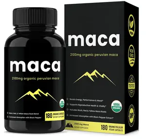 Customized Logo Horny Goat Weed Hips And Naturelles De Orginal Capsul Pill Butt Maca Root Capsule With Black Pepper