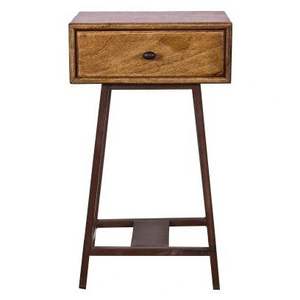 Table de chevet à un tiroir en rotin moderne et en bois naturel, table de chevet écologique et durable pour salon et hôtel, vente en gros de produits bon marché - Product Image 1