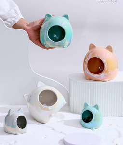 Criceto di raffreddamento estivo in ceramica rifugio per criceti in Siria dorato piccoli animali domestici comodo letto della caverna - Product Image 2