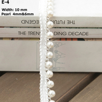 Vente chaude De Mode Perle Perle Dentelle Bande Or Blanc Noir Perle Dentelle Coupe pour La Décoration De Robe
