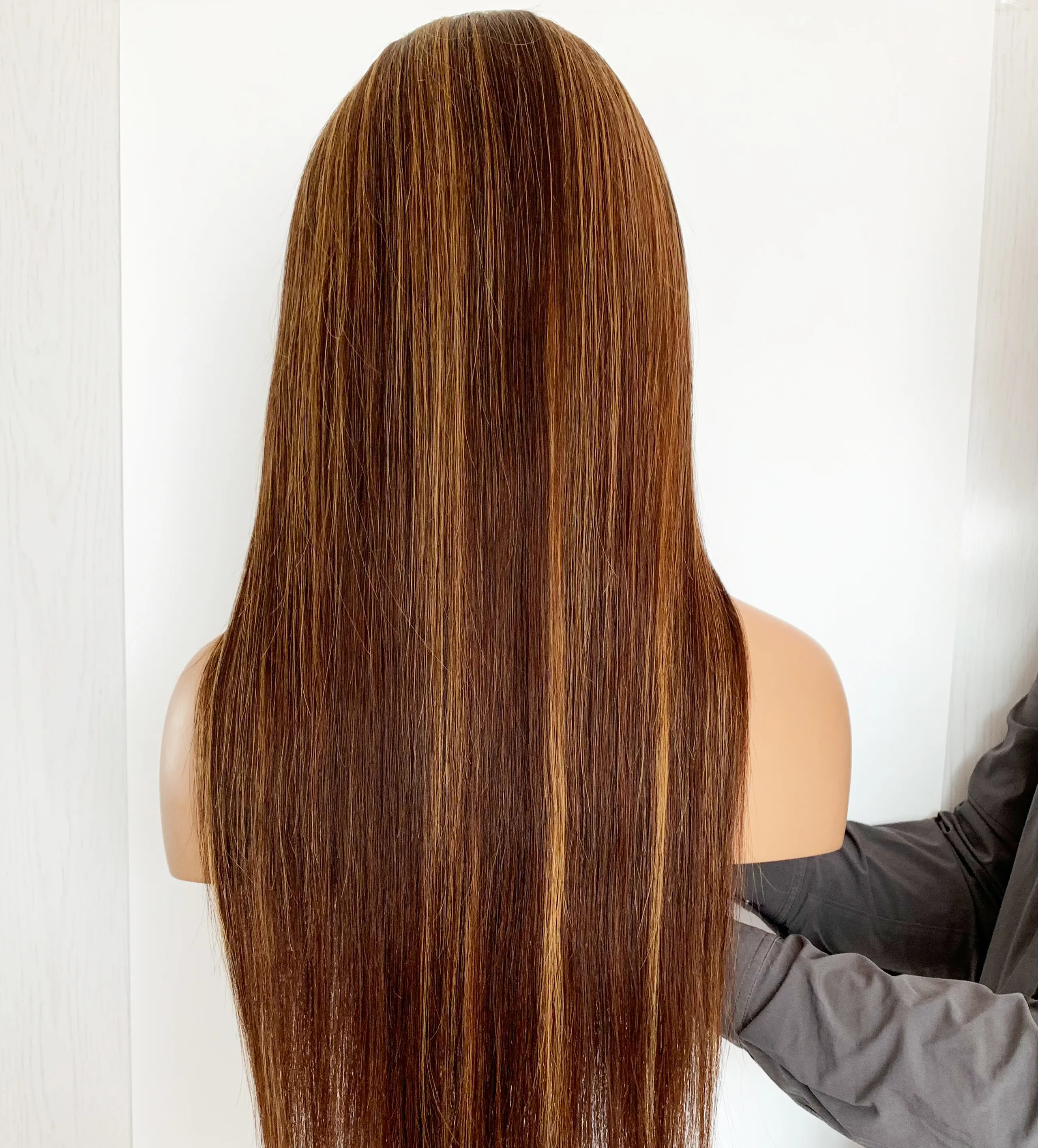 Brazilian virgin honey blonde highlight straight 13*6 lace front wig