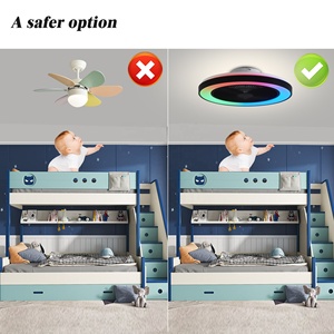 Hiện đại 50cm RGB CCT LED 6-tốc độ thay đổi độ sáng quạt trần với Thông Minh tuya điều khiển <span class=keywords><strong>5</strong></span> lưỡi từ xa DC động cơ 40 Wát phòng ngủ - Product Image 3
