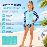 Kanu Surf Ensemble de bain deux pièces pour filles à manches longues UPF 50+ en nylon et élasthanne Charlotte Navy 10