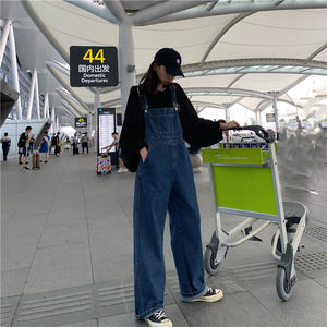 Monos <span class=keywords><strong>de</strong></span> mezclilla retro para <span class=keywords><strong>mujer</strong></span>, pantalones <span class=keywords><strong>con</strong></span> <span class=keywords><strong>tirantes</strong></span> <span class=keywords><strong>de</strong></span> pierna ancha inspirados en los años 90 (algodón elástico cómodo) Y2K Streetwear - Product Image 2