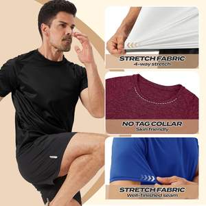 เสื้อยืดกีฬาออกกำลังกายแฟชั่นฤดูร้อนของผู้ชายเสื้อลำลองแห้งเร็วแบบกำหนดเองพิมพ์ลายดิจิตอล - Product Image 2